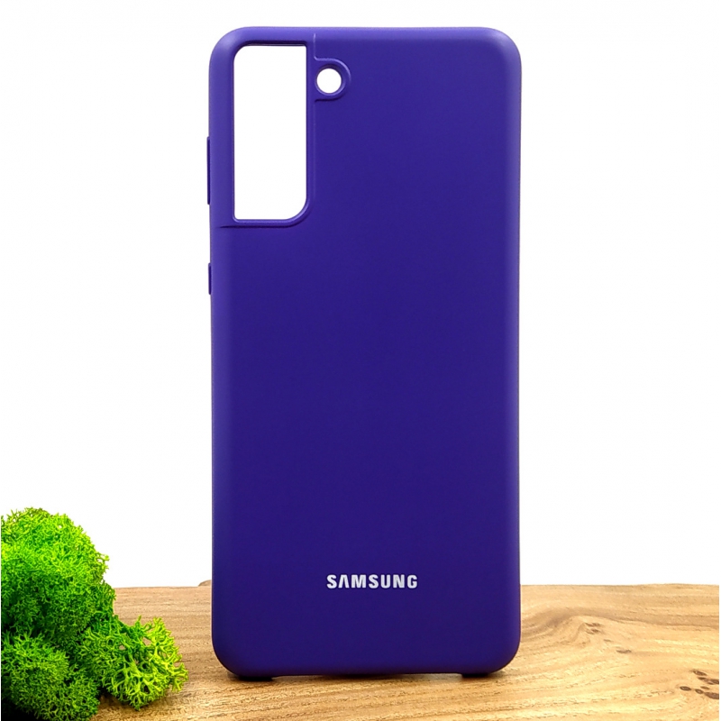 Оригинальный матовый чехол-накладка Silicone Case Samsung S21+ Purple