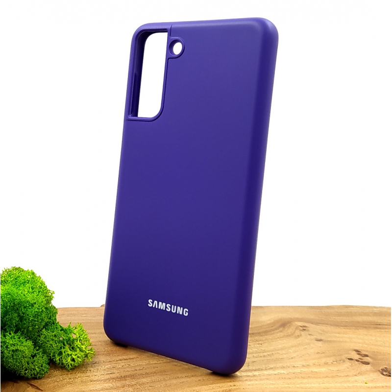 Оригинальный матовый чехол-накладка Silicone Case Samsung S21+ Purple