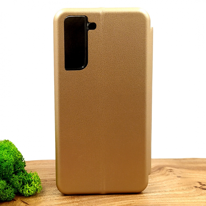 Кожаный противоударный чехол-книжка Nillkin для SAMSUNG S21 Gold