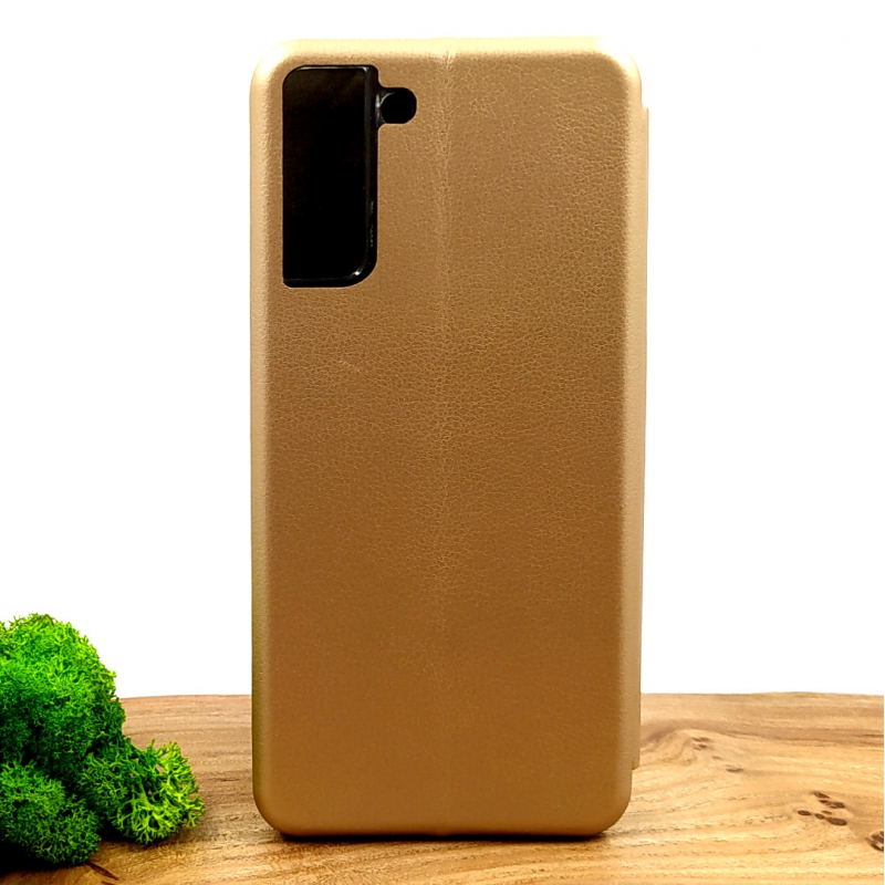 Кожаный противоударный чехол-книжка Nillkin для SAMSUNG S21+ Gold