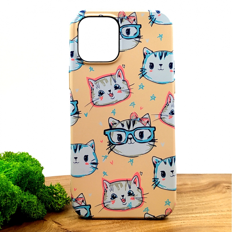 Люминесцентный чехол накладка LUXO Happy Cat Iphone 12/12 Pro