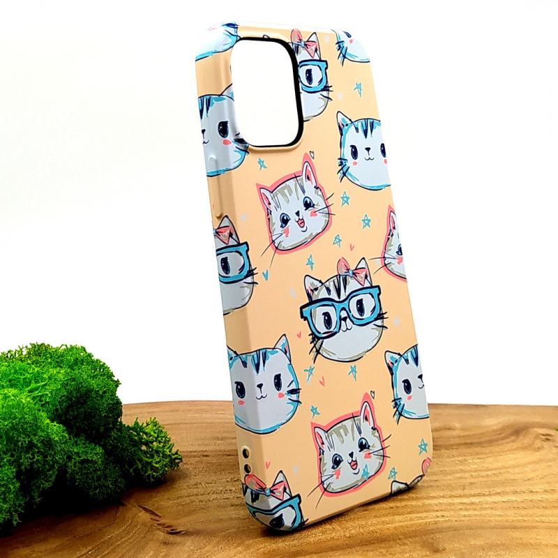 Люминесцентный чехол накладка LUXO Happy Cat Iphone 12/12 Pro