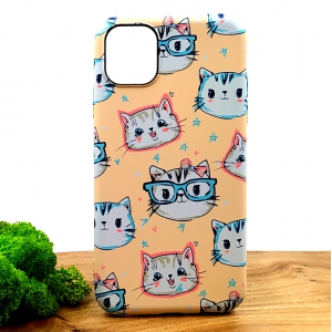 Люминесцентный чехол накладка LUXO Happy Cat Iphone 11