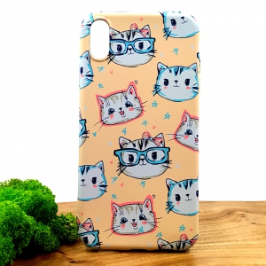 Люминесцентный чехол накладка LUXO Happy Cat Iphone XS Max