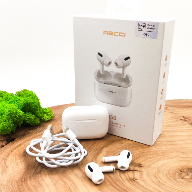 NEW Стер. Блют. AirPods Pro Recci Wireless Charging G50