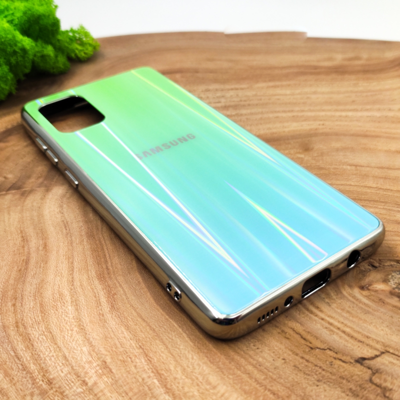 Стеклянный чехол Gradient case для Samsung A71 Aquamarine