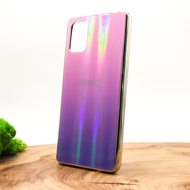 Стеклянный чехол Gradient case для Samsung A71 Shades of Purple