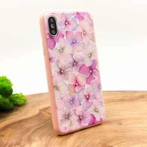 Силіконовий чохол-накладка квіти зі стразами для Iphone XS Max