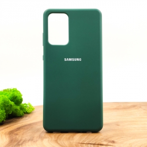 Оригинальный матовый чехол-накладка Silicone Case для SAMSUNG A52 Blue Green