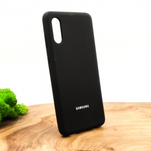 Оригінальний матовий чохол-накладка Silicone Case для Samsung A02 Black