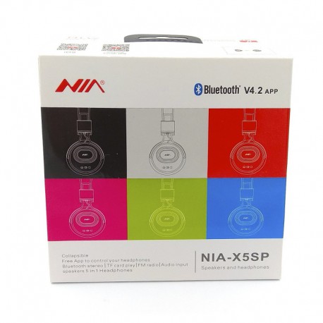 Беспроводные Bluetooth наушники NIA X5 SP APP Control TF FM-радио Black (Черный)
