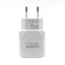 Мережевий зарядний пристрій CASIM Q701 2в1 Fast Charg Fast Charge USB 3.0 A — Type-C 3 A 1.2 м White (Білий)